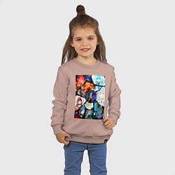 Свитшот хлопковый детский Re:Zero Субару Нацуки, цвет: пыльно-розовый — фото 2