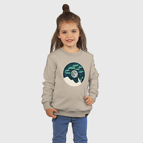 Детский свитшот Vinyl wolf / Миндальный – фото 3