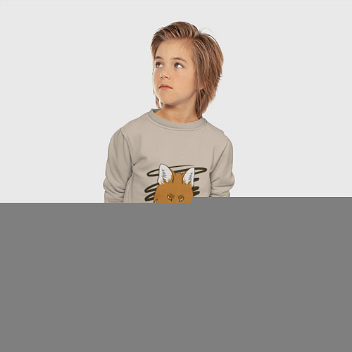 Детский свитшот Стилизованная морда лисы / Миндальный – фото 4
