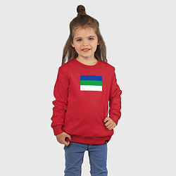 Свитшот хлопковый детский Флаг Коми, цвет: красный — фото 2