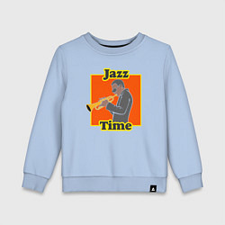 Свитшот хлопковый детский Время джаза, цвет: мягкое небо