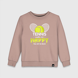 Свитшот хлопковый детский Теннис делает меня счастливым а ты не очень, цвет: пыльно-розовый