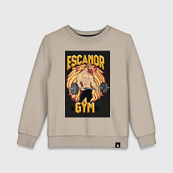 Свитшот хлопковый детский Эсканор грех гордыни gym, цвет: миндальный