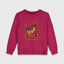 Свитшот хлопковый детский Team owls, цвет: маджента