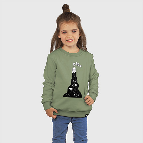 Детский свитшот Художник космонавт / Авокадо – фото 3