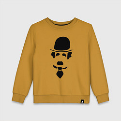 Свитшот хлопковый детский Чаплин лого, цвет: горчичный