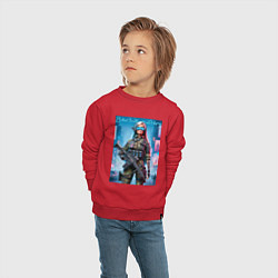 Свитшот хлопковый детский Barbie military - special forces, цвет: красный — фото 2