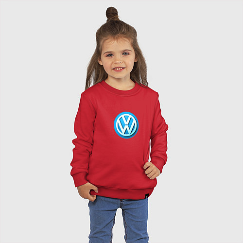 Детский свитшот Volkswagen logo blue / Красный – фото 3