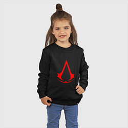 Свитшот хлопковый детский Red logo of assassins, цвет: черный — фото 2