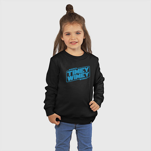 Детский свитшот Timey wimey wibbly wobbly / Черный – фото 3