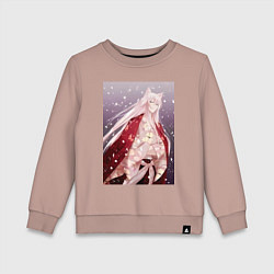 Свитшот хлопковый детский Очень приятно Бог Томоэ Дух-хранитель, цвет: пыльно-розовый