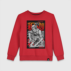 Свитшот хлопковый детский Повесть о конце света Будда Древнеиндийский бог, цвет: красный