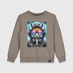 Свитшот хлопковый детский Urban fox - ai art, цвет: утренний латте