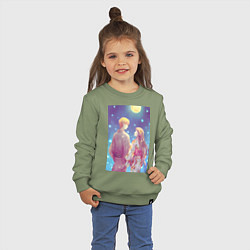 Свитшот хлопковый детский Нана Осаки, цвет: авокадо — фото 2