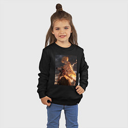 Свитшот хлопковый детский Клинок, рассекающий демонов Дзэнъицу Агацума молни, цвет: черный — фото 2