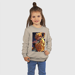 Свитшот хлопковый детский Клинок, рассекающий демонов Дзэнъицу Агацума охотн, цвет: миндальный — фото 2