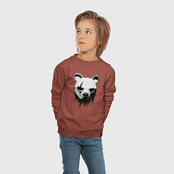 Свитшот хлопковый детский Медвежья маска, цвет: кирпичный — фото 2