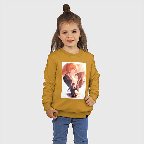 Детский свитшот Корзинка фруктов Тору Хонда / Горчичный – фото 3