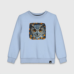 Свитшот хлопковый детский Бэта сова, цвет: мягкое небо