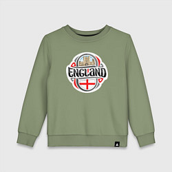Свитшот хлопковый детский England counry, цвет: авокадо