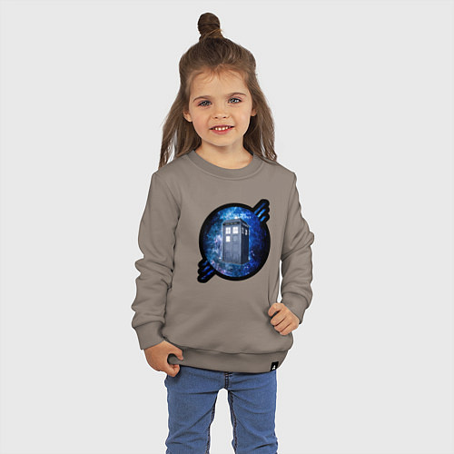 Детский свитшот Tardis in space / Утренний латте – фото 3