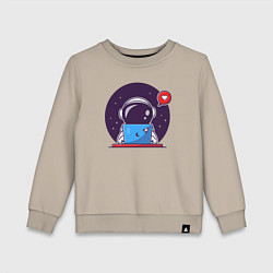 Свитшот хлопковый детский Spaceman programmer, цвет: миндальный