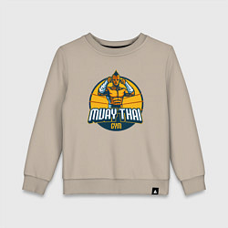 Свитшот хлопковый детский Muay thai gym, цвет: миндальный