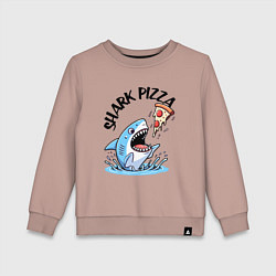 Свитшот хлопковый детский Shark pizza - ai art fantasy, цвет: пыльно-розовый