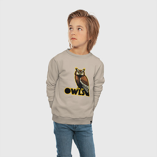 Детский свитшот Owls / Миндальный – фото 4