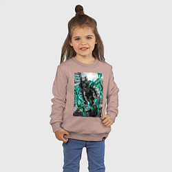 Свитшот хлопковый детский Моя геройская академия Идзуку Мидория причуда, цвет: пыльно-розовый — фото 2