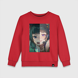 Свитшот хлопковый детский Монолог фармацевта Маомао коллаж, цвет: красный