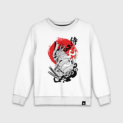 Свитшот хлопковый детский Самурай в маске Хання, цвет: белый