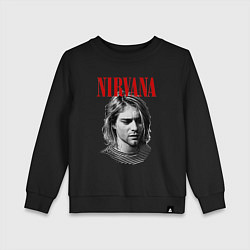 Свитшот хлопковый детский Nirvana kurt donald cobain, цвет: черный