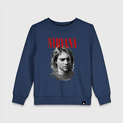 Свитшот хлопковый детский Nirvana kurt donald cobain, цвет: тёмно-синий