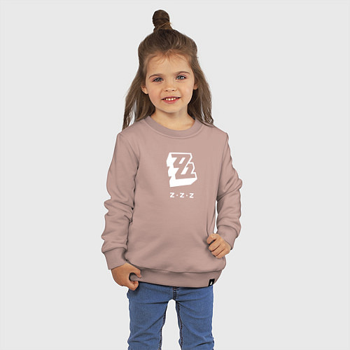 Детский свитшот Zenless Zone Zero logo / Пыльно-розовый – фото 3