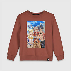 Свитшот хлопковый детский Хвост Феи Нацу Драгнил Грей Фуллбастер, цвет: кирпичный