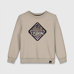 Свитшот хлопковый детский Лиссабон - Португалия, цвет: миндальный