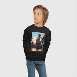 Свитшот хлопковый детский Монолог фармацевта Маомао во дворце, цвет: черный — фото 2