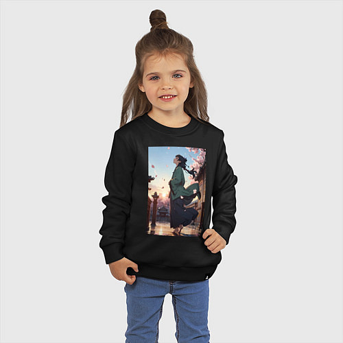 Детский свитшот Монолог фармацевта Маомао во дворце / Черный – фото 3