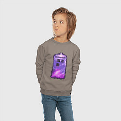 Свитшот хлопковый детский Violet tardis, цвет: утренний латте — фото 2