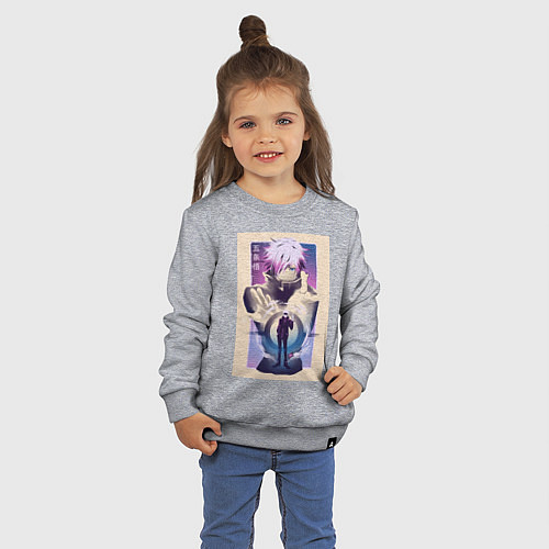Детский свитшот Магическая битва Сатору Годзё расширение территори / Меланж – фото 3