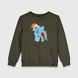 Свитшот хлопковый детский Рейнбоу Дэш из My Little Pony в кино, цвет: хаки