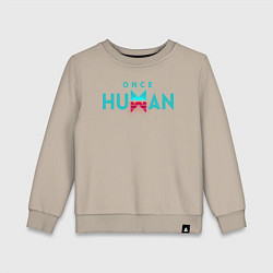 Свитшот хлопковый детский Once human logo, цвет: миндальный