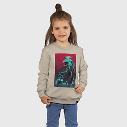 Свитшот хлопковый детский Кайдзю номер восемь Кафка Хибино арт, цвет: миндальный — фото 2