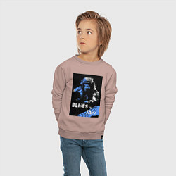 Свитшот хлопковый детский Блюз против джаза, цвет: пыльно-розовый — фото 2