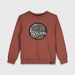 Свитшот хлопковый детский Boston - USA, цвет: кирпичный