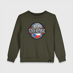 Свитшот хлопковый детский Czech Republic, цвет: хаки