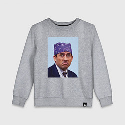 Свитшот хлопковый детский Michael Scott - Prison mike the office meme, цвет: меланж