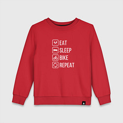 Свитшот хлопковый детский Eat sleep bike repeat, цвет: красный