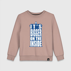 Свитшот хлопковый детский Its bigger on the inside, цвет: пыльно-розовый